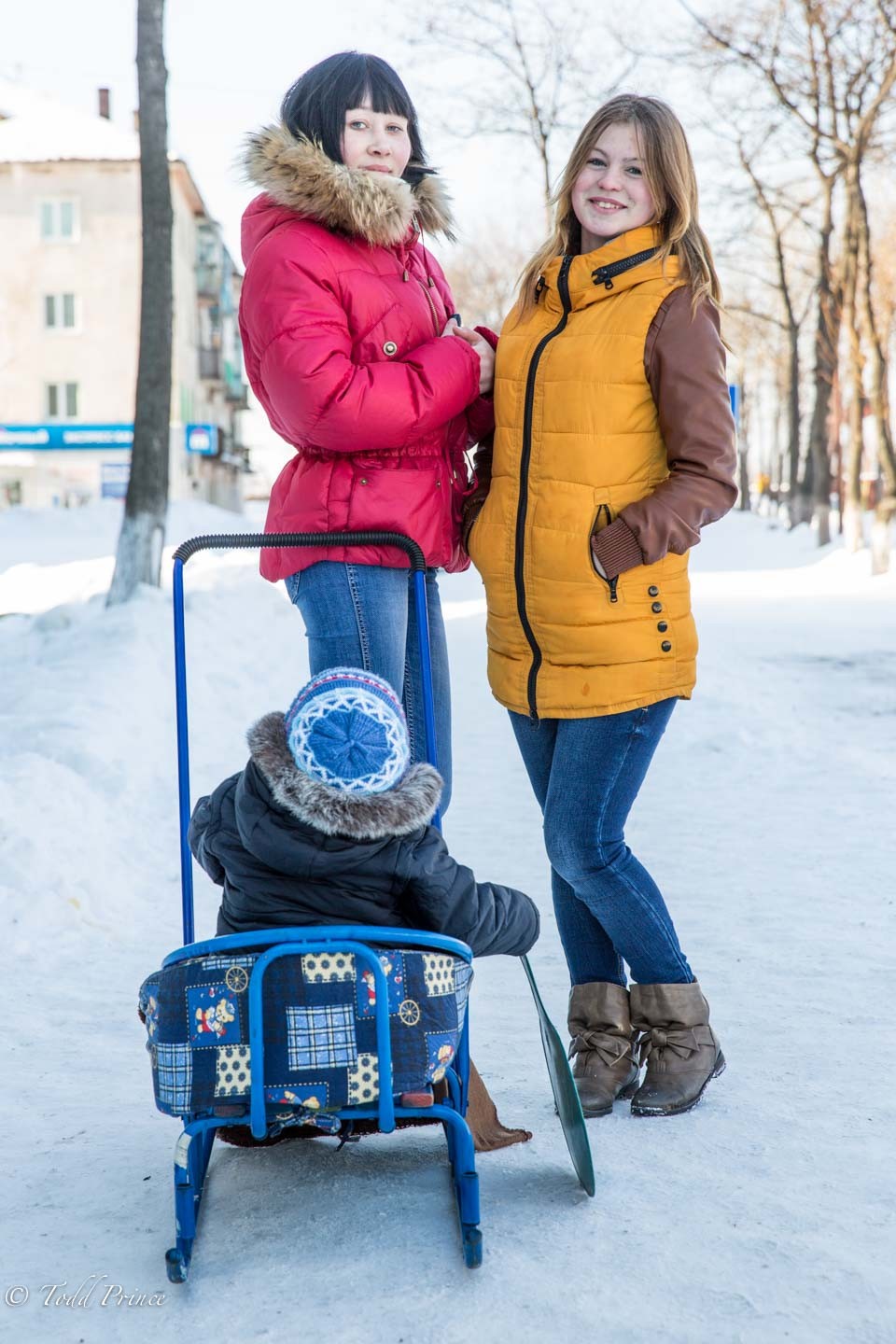 Sakhalin Mother With Baby Sleigh