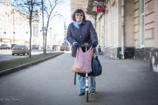 Lyudmila is the first pensioner I recall seeing on a foot scooter.