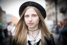 Svetlana was listening to street musicians on the corner of Nevsky Prospect.
