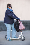 Ludmila said her son gave her the kick scooter about a month ago so she could lose weight.