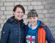 Irina and Irina are studying to be teachers, but Irina on the left will go into the armed forces instead.