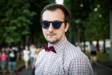 Sergei, 25, said his friends jokingly call him 'The Pastor' because he usually wears black.