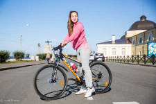 Eva, 16, on her bicycle in Arkhangelsk.